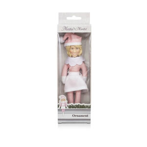 NEW Martha on the Mantel Pink & White Elf Ornament One Size